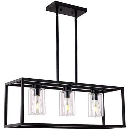 Xilicon Dining Room Lighting Fixture Hanging Farmhouse Black 3 Light Modern Pendant Contemporary Chandeliers With Glass Shade For Living Bedroom Kitchen Island Canada Xilicon Dining Room Lighting Fixture, Contemporary Light Fixtures For Kitchen Island