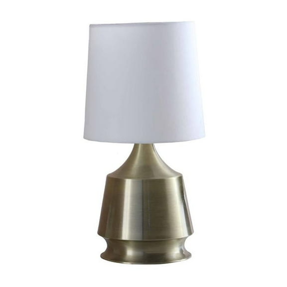 14" In Ellis Antique Brass Metal Table Lamp