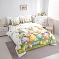 thumbnail image 2 of Erosebridal Cute Rabbit Kids 7-Piece Twin Bedding Sets,Cartoon Gnome Colorful Easter Eggs Bedding Comforter Set For Girls Teens Reversible, 2 of 7