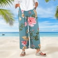 thumbnail image 2 of GZWYHT Wide Leg Pants,Flowy Pants,Women's Pajama Pants Comfy Printed Wide Leg Pants Bow Elastic Waist Long Pj Bottoms,Pajama Pants,High Waisted Pants,Palazzo Pants,Green,One Size, 2 of 9
