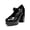 Black 1, variant on Women Patent Leather Mary Jane Dress Shoes — Chunky Heel, T-Strap, Round Toe, Platform Pumps