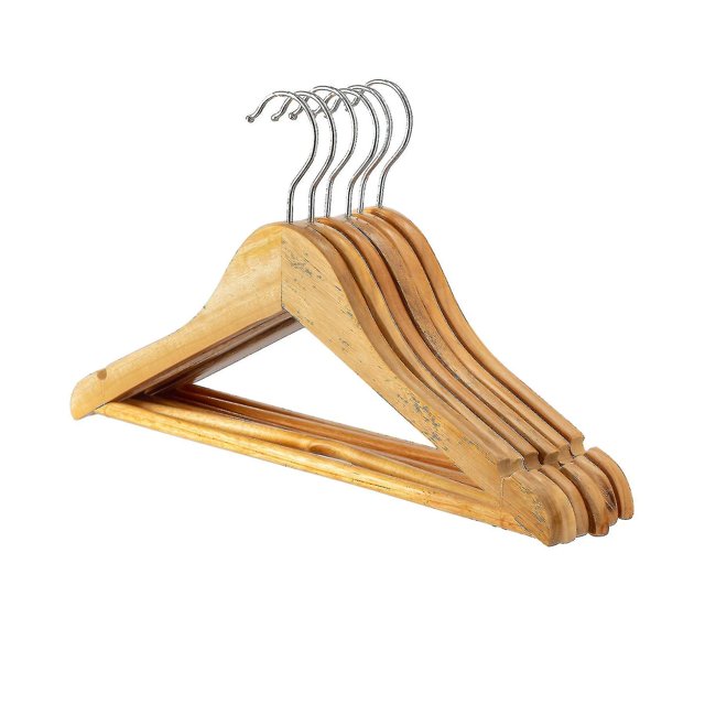 Perchas / perchas para ropa / abrigos de madera natural para niños - Paquete de 50 (hy)