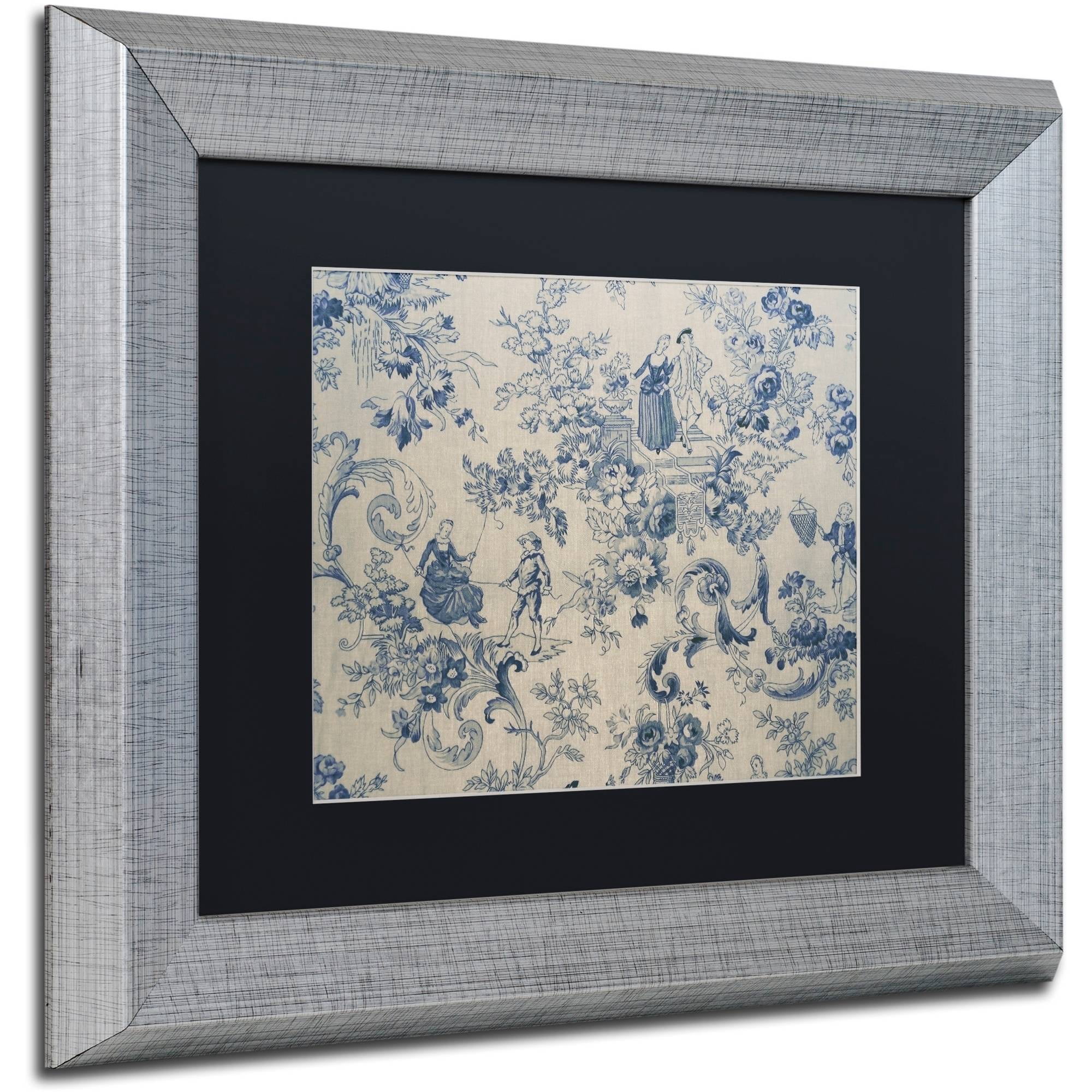 Trademark Fine Art "Toile Fabrics I" Canvas Art by Color Bakery Black Matte, Silver Frame