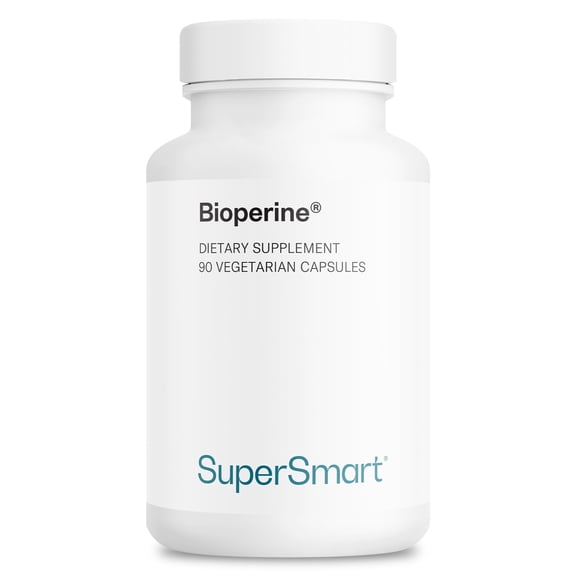 SuperSmart Bioperine 30mg per Day (95% Piperine) - Black Pepper Extract Supplement - Absorption Enhancer - Digestive Enzymes Support | Non-GMO & Gluten Free - 90 Vegetarian Capsules