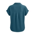 thumbnail image 6 of Gamivast Button Down Shirts for Women Collared Short Sleeve Business Casual Work Tops Loose Fit Subtle Striped Texture Soft Breathable Professional Summer Tops, 6 of 6