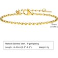 thumbnail image 2 of 2mm 3mm 5mm Width Stainless Steel Oval Shape Bean Beads Style Chain Bracelet, 2 of 11
