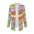 thumbnail image 6 of Garronmavis Long Sleeve Cardigan Sweater with Pockets Womens Lightweight Plus Size Jacket Coat Knit Sweater Thin Beach Cover Up Top Retro 70s Flower Power, 6 of 6