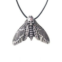 Apooke Jewelry Alloy Novelty Death's-head Hawkmoth Pendant Necklace with Cord Present for Women Men Boyfriend Girlfriend
