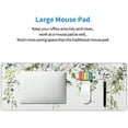 thumbnail image 6 of Sage Green Leaves Gaming Mouse Pad XL Spring Summer Floral Extended Large Desk Mat White Big Mousepad Non-Slip Rubber Base Stitched Edge Long Desk Pad for Desktop Office Computer Gamer,31.5×11.8 in, 6 of 6