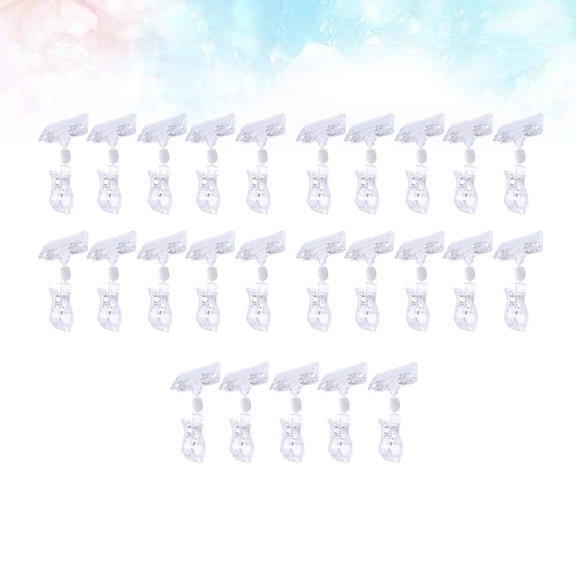 LABSERRON Double Ended Clips Rack Clip Transparent Plastic 25Pcs