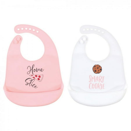 UPC: 0660168560565 | Hudson Baby Infant Girl Silicone Bibs 2pk  Home Slice  One Size