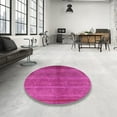 thumbnail image 3 of Ahgly Company Indoor Round Mid-Century Modern Neon Pink Oriental Area Rugs, 6' Round, 3 of 6