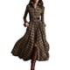 thumbnail image 4 of TaTaai Women‘s Vintage Collared Dress, Long Sleeve Plaid Shirt Dress with Belt, Button Down Midi Tunic Coat Pocket Detail, Fall Casual Wear Gift, 4 of 4