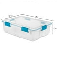 thumbnail image 3 of Sterilite 37 Quart Clear Plastic Storage Tote Bin with Secure Lids, 8 Pack, 3 of 10