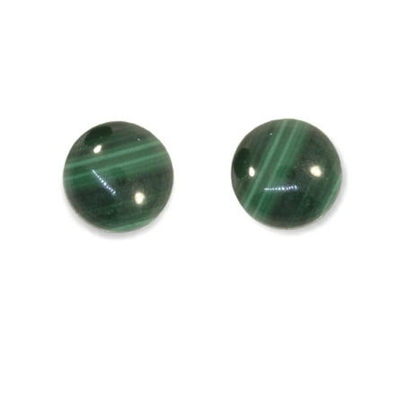 - Ball Stud Earrings Green Malachite Stud Earrings Stainless Steel