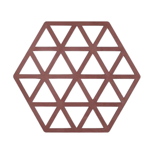 Posavasos hexagonal multiusos resistente al calor para cocina, tapetes para tazones y platos. Triángulo rojo oscuro