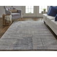 thumbnail image 6 of HomeRoots 514238 8 ft. Taupe Tan & Blue Abstract Power Loom Distressed Stain Resistant Runner Area Rug, 6 of 8