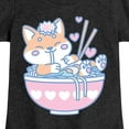 thumbnail image 3 of Instant Message - Kawaii Ramen Shiba Inu - Toddler & Youth Girls Short Sleeve Graphic T-Shirt, 3 of 6