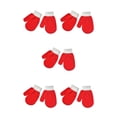 thumbnail image 2 of Manoplas para Niños Qarigey 1 Par Calentadores de Dedos Cómodos de Punto Color Sólido Invierno Rojo, 2 of 6
