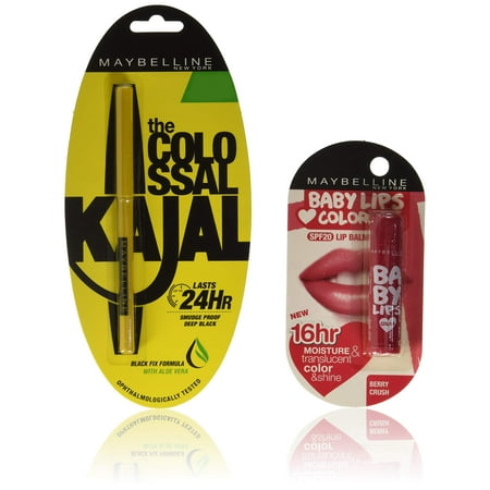 Maybelline New York Colossal Kajal + Baby Lips Love Color, Berry Crush, 4 g ((At 20% Off, Pack of