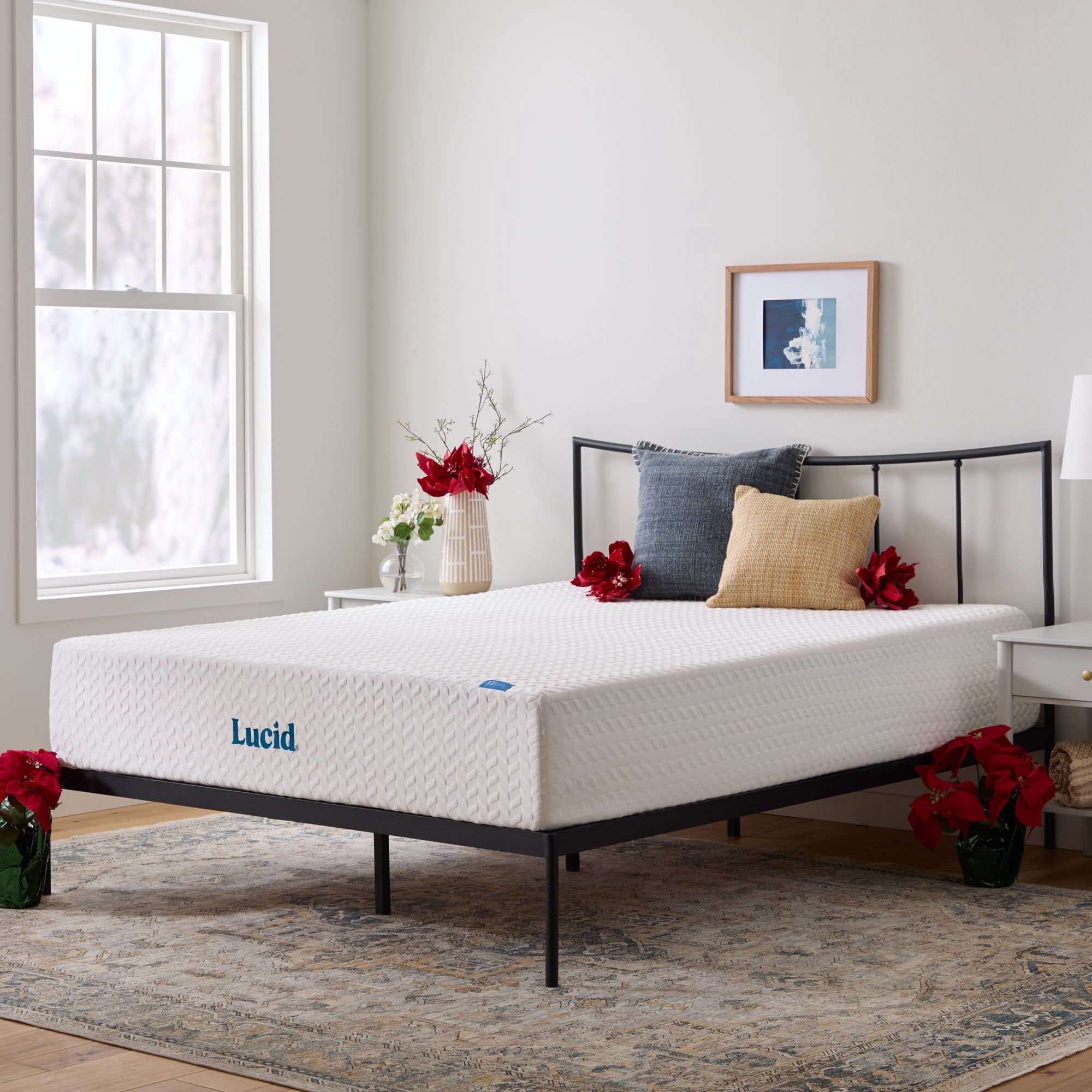 Lucid Bliss California King Tight Top 12" Medium Plush Memory Foam Mattress with Gel Infusion and Ventilation