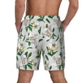 thumbnail image 4 of Uemuo Lilies Flowers Pattern Mens Swim Trunks Quick Dry Board Shorts with Mesh Lining, Stretch Beach Shorts Quick Dry No-Chafing Board Shorts-Large, 4 of 9