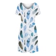 thumbnail image 4 of Women's Summer Casual Dress 2025 V Neck Short Sleeve Loose Swing with Pockets Floral Plain Print Beach Boho Womens Casual Trendy Midi Dresses, 4 of 4