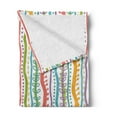thumbnail image 2 of Striped Soft Flannel Fleece Throw Blanket, Vertical Abstract Featured Swirl Lines Curved Sketchy Bands and Dots Display, Cozy Plush for Indoor and Outdoor Use, 70" x 90", Multicolor, by Ambesonne, 2 of 5