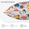 thumbnail image 5 of Xecao Watercolor Teapots Print Soft Velvet Decorative Throw Pillow Covers, Square Cushion Cases for Bed, Sofa, Living Room, Car, and Indoor Outdoor Use-18"x18", 5 of 8