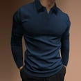 thumbnail image 2 of Jalioing Men's Dressy Casual Shirts Long Sleeve V Neck Striped Golf Shirts Spring Collared Business Work Tops, 2 of 6