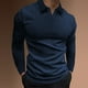 thumbnail image 1 of pstuiky manga larga de hombre, Camisa de color liso para hombre, jersey con solapa y botones de tira vertical, manga larga salir tops s, 1 of 6