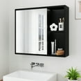 thumbnail image 7 of Giantex Bathroom Medicine Cabinet with Mirror, Wall Mounted Storage Cabinet, Space Saver for Bathroom, Black, 7 of 7
