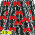 thumbnail image 2 of 200CM Christmas Tinsel Garland Green Cane Xmas Tree Bow Ribbons Hanging Ornaments Home Party Wedding DIY Craft Decoration Supply, 2 of 5