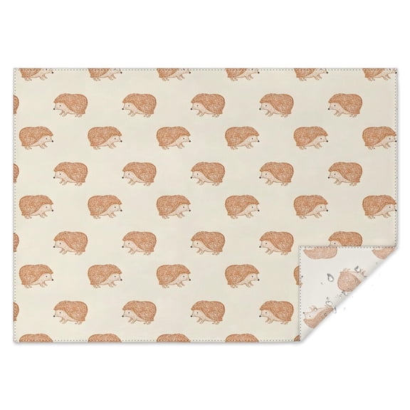 Cute Hedgehog Pattern Rectangle Tablecloth 60"x84",Waterproof Polyester Rectangle Table Cloth, Wipeable Spillproof Polyester Tablecloth for Dining, Camping, Indoor and Outdoor
