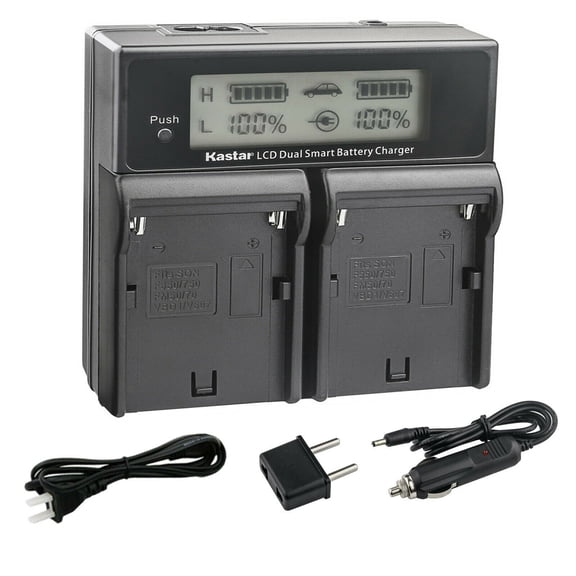Kastar NP-F990EXP CH04 Dual Fast Charger Compatible with Sony GV-A500 GV-A500E GV-A700 GV-D200 GV-D300 GV-D700 GV-D800 GV-D900 GV-HD700E HDR-AX2000 HDR-FX1 HDR-FX1000 Camera