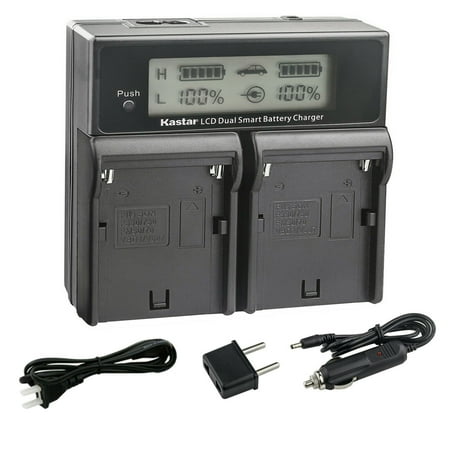 Kastar NP-F990EXP CH04 Dual Fast Charger Compatible with Sony GV-A500 GV-A500E GV-A700 GV-D200 GV-D300 GV-D700 GV-D800 GV-D900 GV-HD700E HDR-AX2000 HDR-FX1 HDR-FX1000 Camera