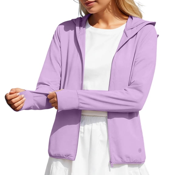 Aihuaihua Women's UPF 50 Sun Protection Hoodie Jacket Long Sleeve Athletic Running Full Zip Workout Jacket with Pockets