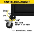 thumbnail image 5 of VEVOR Book Cart Single Sided L-Shaped , Rolling Book Cart with 4 inch Lockable Wheels, for Home Shelves Office and School Book Truck in Black, 5 of 10