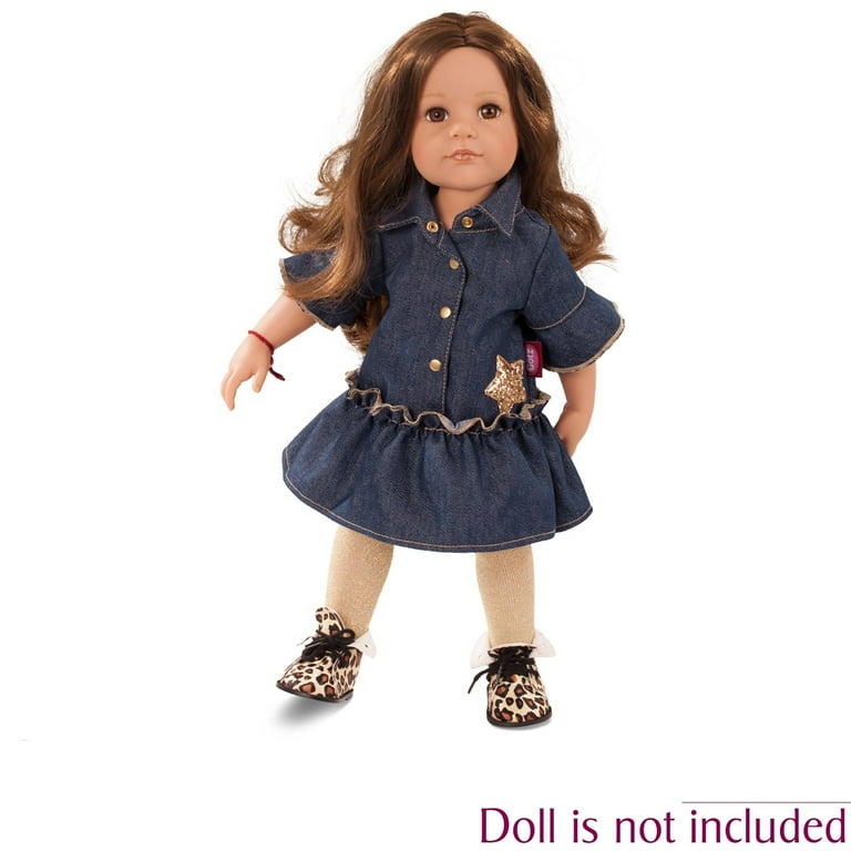 denim frill dress DENIM FRILL DRESS BLUE