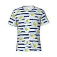 thumbnail image 4 of Vsdgher Daisy Striped Nautical Print Men's Dry Fit Mesh Athletic Shirts Moisture Wicking Tennis T-Shirt Tops, 4 of 9
