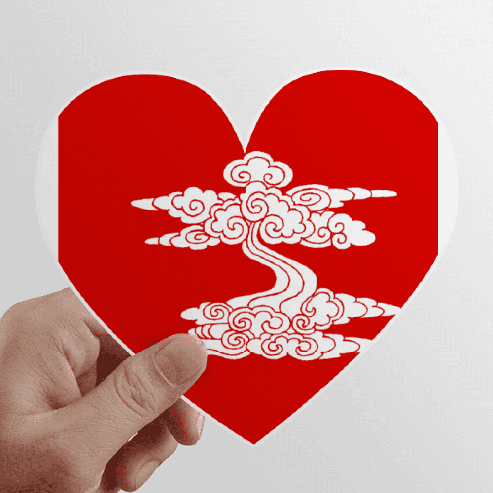 Meaning Auspicious Beautiful Life Heart Vinyl Sticker Bicycle Bottle