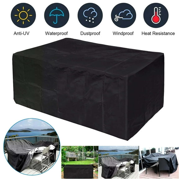 SHELTUSE Heavy Duty 420D Patio Furniture Covers Waterproof Outdoor Table Protector, 124 Inch L x 63 Inch W x 29 Inch H