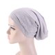 thumbnail image 1 of Gorro de algodón suave para dormir, ideal para tratamientos de quimioterapia y cuidado posparto, con banda elástica cómoda y diseño de doble capa en color gris TJM-423., 1 of 5