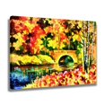 thumbnail image 2 of Cuadro de puente, hojas de otoño, agua, árboles, río, póster, pintura decorativa, lienzo, arte de pared, carteles para sala de estar, pintura para dormitorio, estilo marco, 20 x 30 cm, 2 of 8