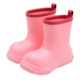 thumbnail image 7 of Hpapadks Rain Boots Toddler School Outdoor Activities Solid Water Shoes With Easy On Handles Casual Waterproof Pink 4-5 Y, 7 of 7