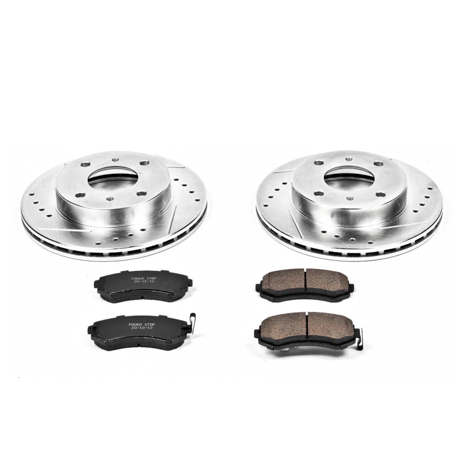PowerStop Front Z23 Evolution Sport Carbon-Fiber Ceramic Brake Pad and Drilled & Slotted Rotor Kit Fits: NISSAN Select Models K654