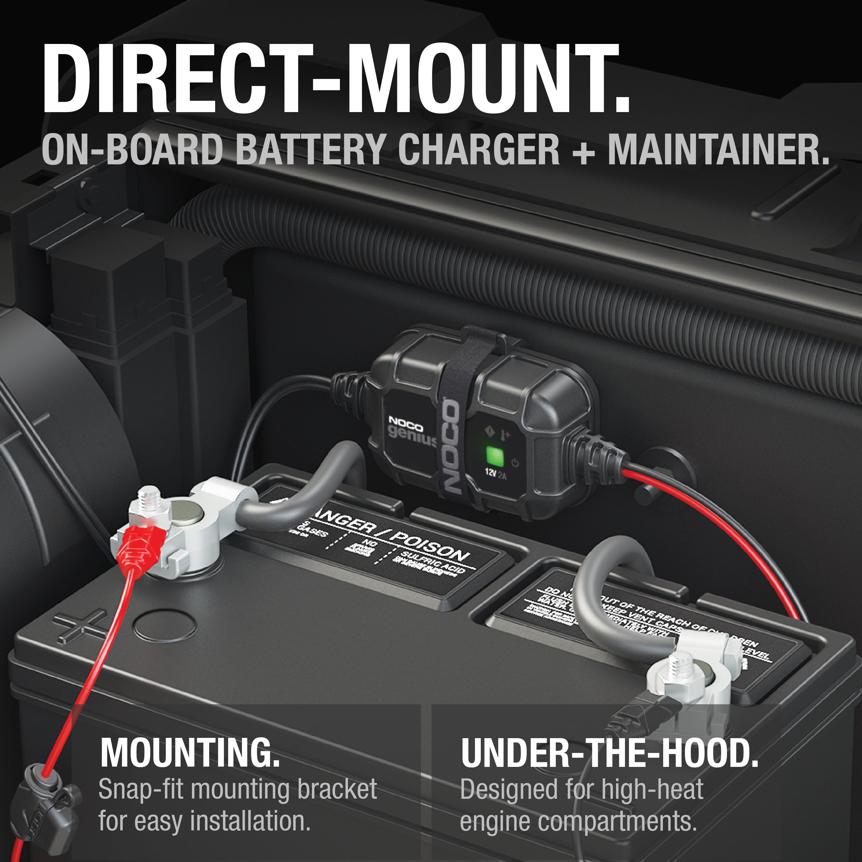 NOCO GENIUS2D 2A Direct-Mount Onboard Battery Charger and