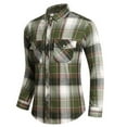 thumbnail image 2 of Felirenzacia George Men and Big Men's Classic Plaid Cotton Shirt, Double Pocket Tartan Long Sleeve Fitted Dress Shirt for Daily Workwear,Green,3XL, 2 of 6