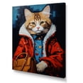 thumbnail image 2 of Designart "Fashion Portrait of a Brown Cat II" Animals Canvas Wall Art - Traditional Red Cat Fashion Entryway Wall Art, 2 of 6