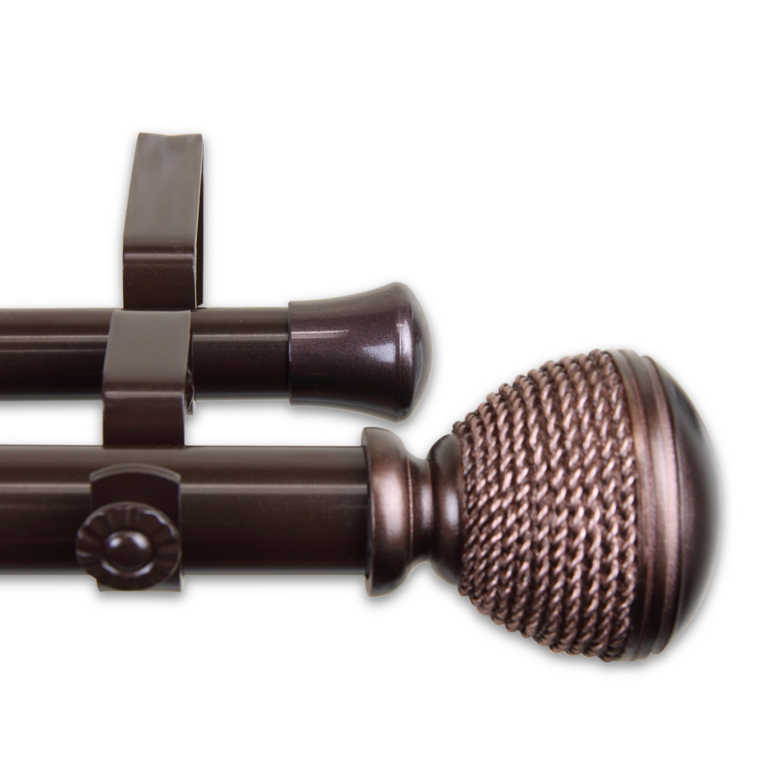 Woven 1" Double Curtain Rod 48-84 inch - Bronze